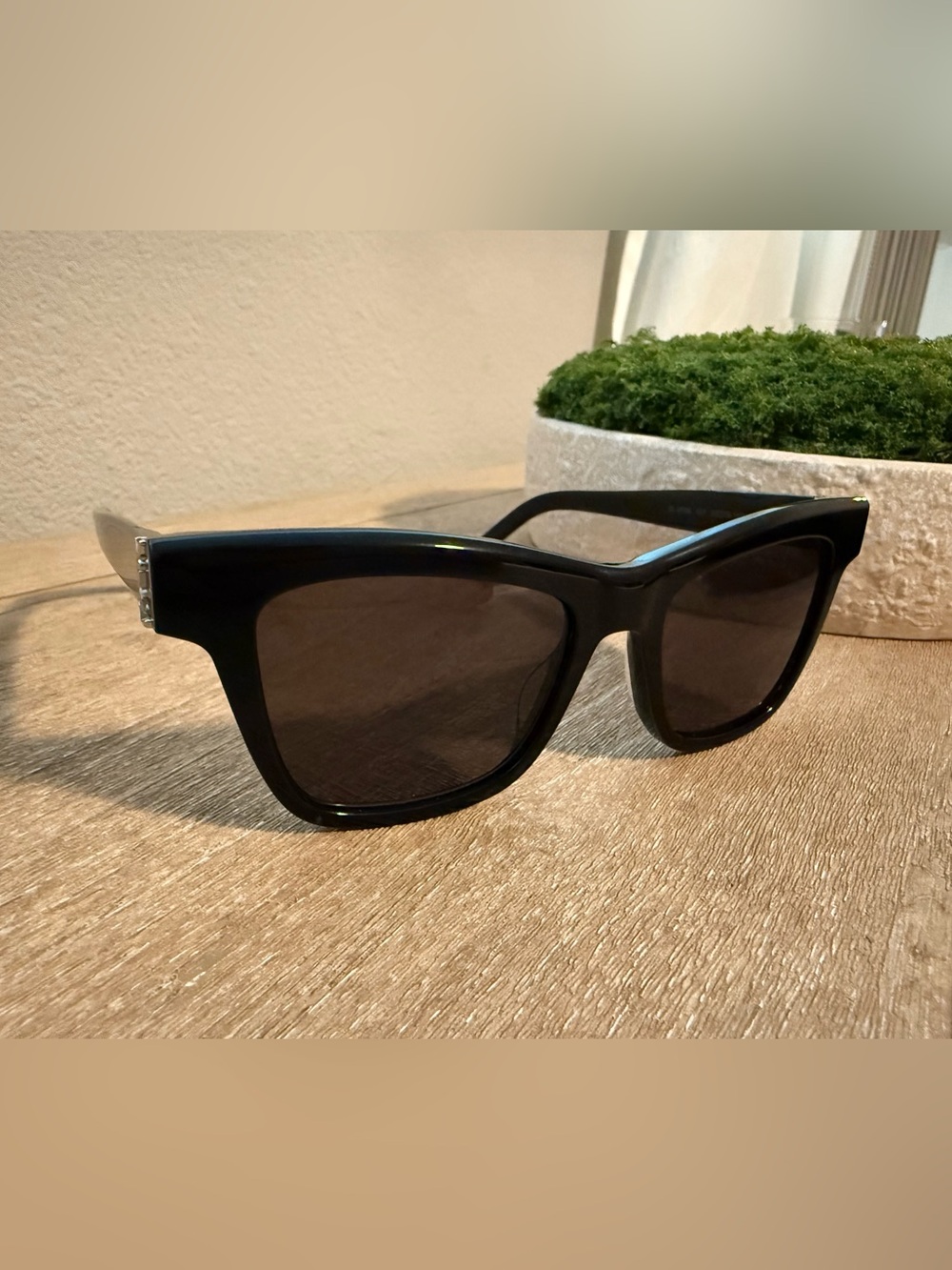 Yves Saint Laurent Black Oversized Square Sunglasses